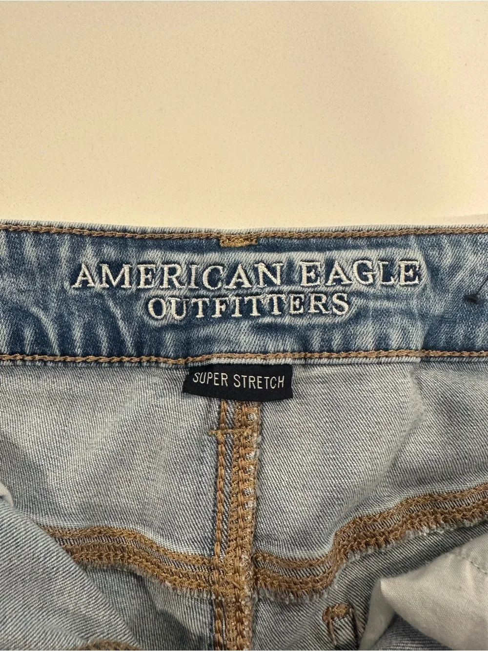 American Eagle Outfitters Light Blue Distressed Denim Shorts